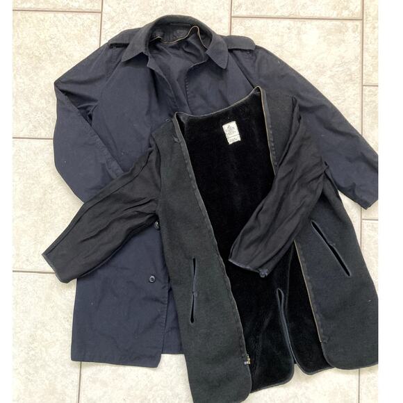 VTG Military Trench Rain Coat DSCP removable liner Navy 36S 8405-01-059-4232 - Picture 12 of 12